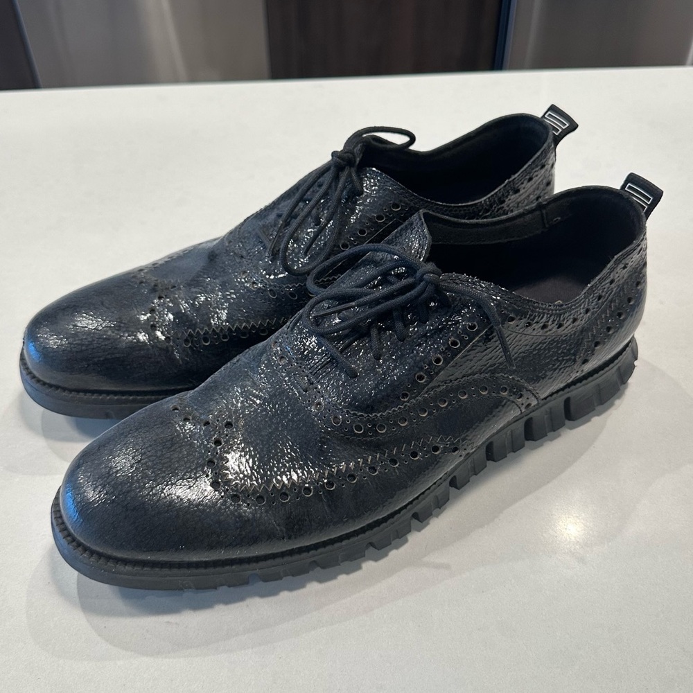Cole Haan Zerogrand Wingtip Oxfords - Black - Size 10.5
